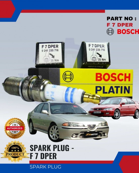 SPARK PLUG BOSCH (4PCS) - PROTON PERDANA V6, HONDA ACCORD V - F 7 DPER Spark Plug & Plug Cables image