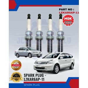 Spark Plug-Nissan Latio 1.6-1.8-Livina-4PCS-PER SET-NGK PREMIUM-LZKAR6AP-11