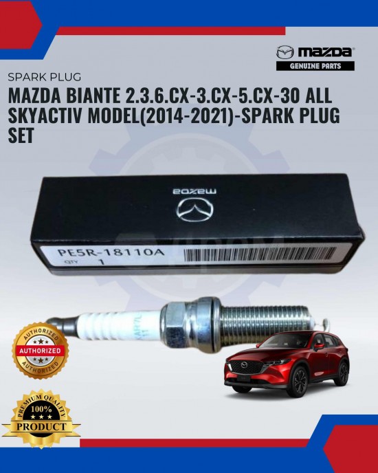 Mazda Biante-Mazda 2-Mazda 3-Mazda 6-Mazda CX-3-CX-5-CX-30-All Skyactiv Model (2014-2021) Spark Plug Set Spark Plug image