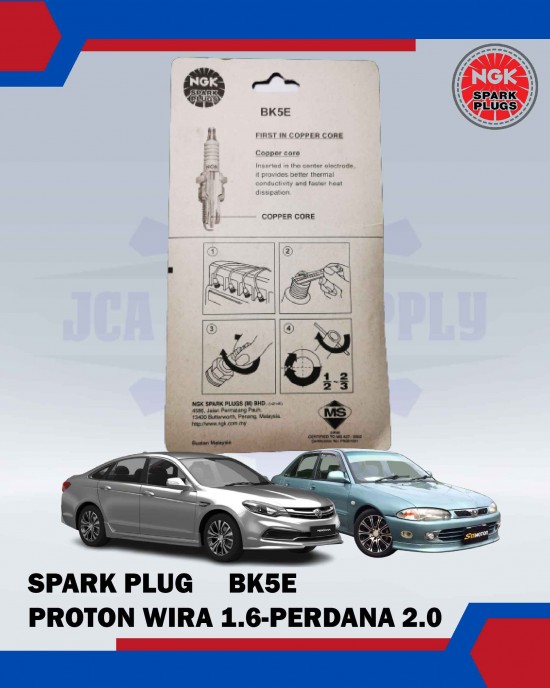 Perodua Rusa - Proton Wira 1.6/1.8 - Satria - Putra - Tiara - Perdana 2.0 Spark Plug - NGK - BK5E Spark Plug & Plug Cables image