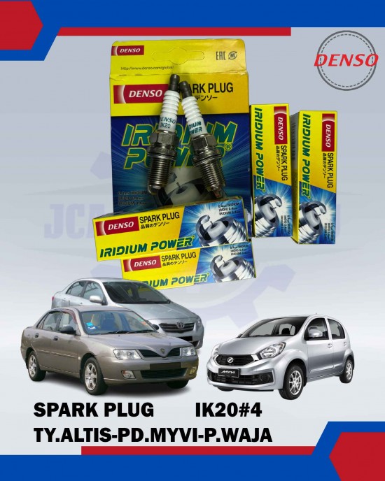 Toyota Vios Iridium Spark Plug - Denso - IK20#4 (5304#4) Spark Plug & Plug Cables image