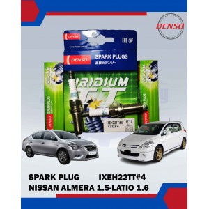 Iridium Spark Plug Set (4pcs)-Nissan Almera-Latio-Proton-Perodua-Subaru-Mazda-Honda-DENSO-IXEH22TT#4/4712#4