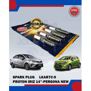 Spark Plug Set (4pcs)-Proton Iriz 2014-Persona VVT-Saga VVT-Savvy-Perodua Bezza 1.3-Myvi New (2018)-NGK-LKAR7C-9