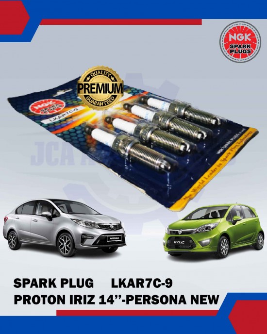 SPARK PLUG SET (4PCS) - PROTON IRIZ 2014, PERSONA VVT, SAGA VVT, SAVVY, PERODUA BEZZA 1.3, MYVI NEW (2018) - NGK - LKAR7C-9 Spark Plug & Plug Cables image