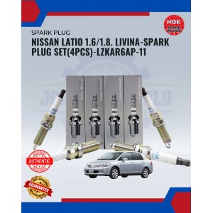 Nissan Latio 1.6/1.8. Livina-Spark Plug Set(4PCS)-LZKAR6AP-11