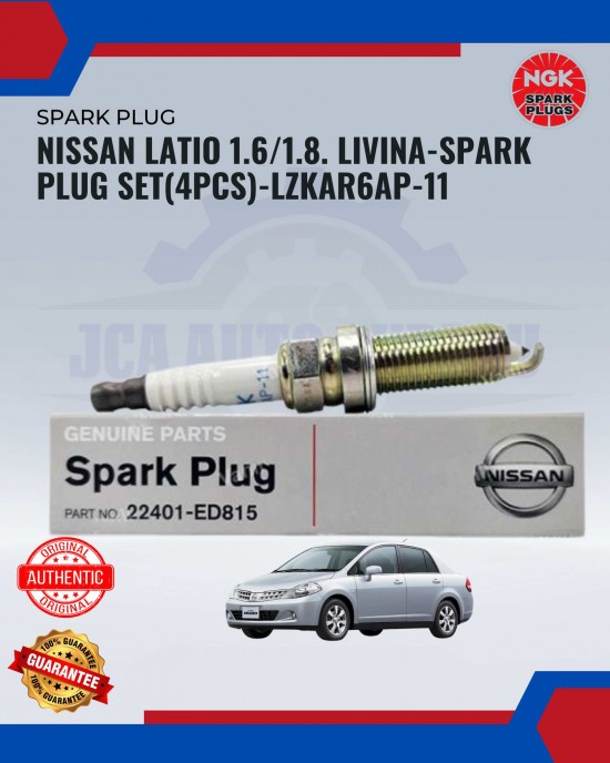 Showing image for Nissan Latio 1.6/1.8. Livina-Spark Plug Set(4PCS)-LZKAR6AP-11 Nissan Latio 1.6/1.8. Livina-Spark Plug Set(4PCS)-LZKAR6AP-11 Spark Plug image