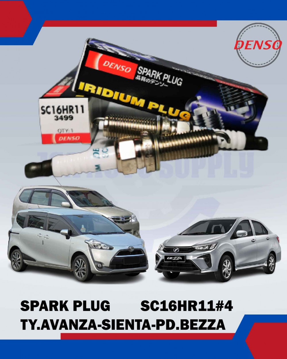 Plug Bezza Toyota Avanza - Sienta - Perodua Bezza Spark Plug - Denso - SC16HR11#4 ...