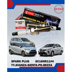 Toyota Avanza - Sienta - Perodua Bezza Spark Plug - Denso - SC16HR11#4 (3499#4)