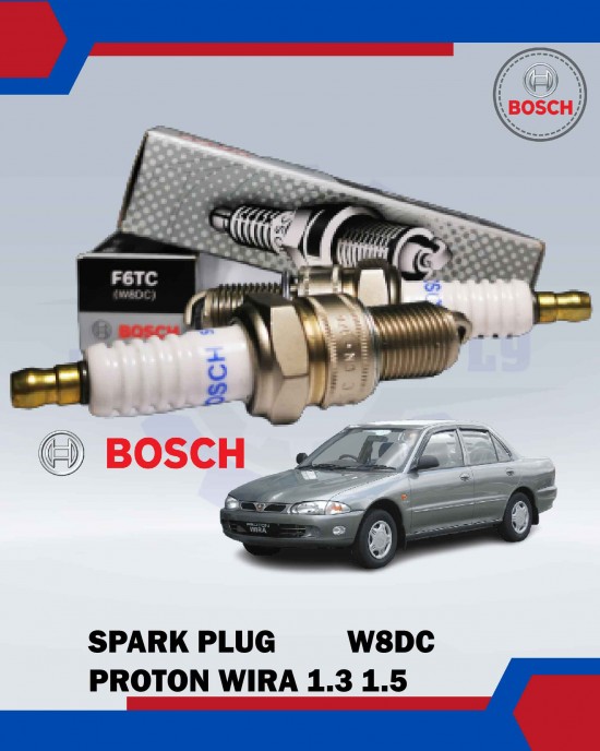 Spark Plug Set (4pcs)-Proton Wira 1.3-1.5-BOSCH-W8DC/F6TC image