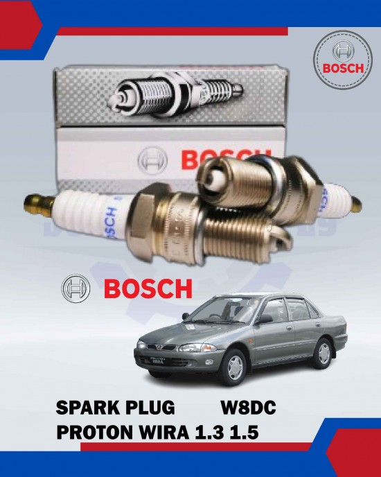 Spark Plug Set (4pcs)-Proton Wira 1.3-1.5-BOSCH-W8DC/F6TC image