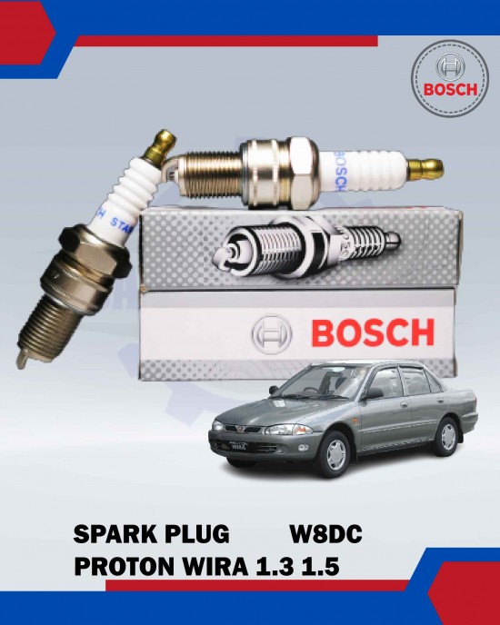 Spark Plug Set (4pcs)-Proton Wira 1.3-1.5-BOSCH-W8DC/F6TC image