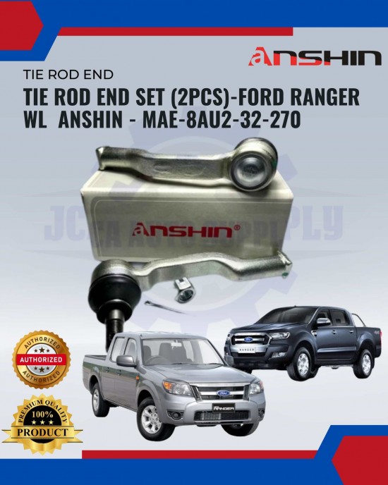 Ford Ranger WL Tie Rod End Set-Anshin-MAE-8AU2-32-270 Rack End-Tie Rod End image