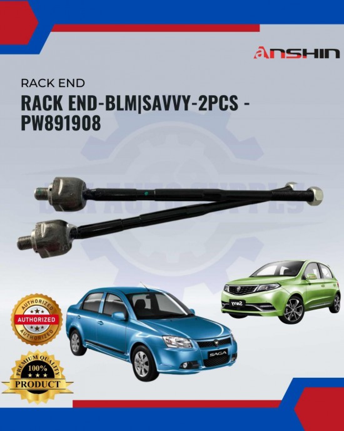 Steering Rack Saga Proton Saga BLM-Savvy-Saga VVT Steering Rack End Set-Anshin-PW891908 ...