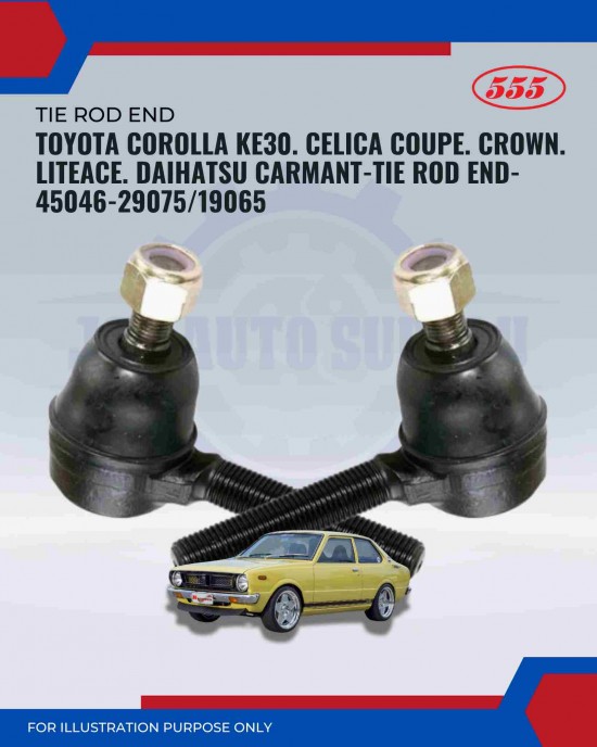 Toyota Corolla KE30.Celica Coupe. Crown. Liteace. Daihatsu Carmant-Tie Rod End-45046-29075/19065 Toyota Corolla KE30.Celica Coupe. Crown. Liteace. Daihatsu Carmant-Tie Rod End-45046-29075/19065