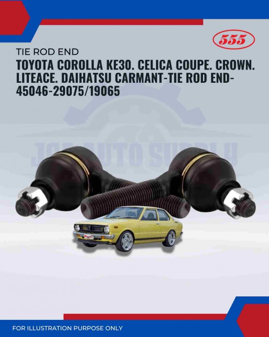 Toyota Corolla KE30.Celica Coupe. Crown. Liteace. Daihatsu Carmant-Tie Rod End-45046-29075/19065 Toyota Corolla KE30.Celica Coupe. Crown. Liteace. Daihatsu Carmant-Tie Rod End-45046-29075/19065