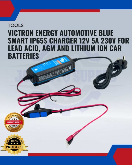 Showing image for Victron Energy Automotive Blue Smart IP65s Charger 12V 5A 230V for Lead Acid, AGM and Lithium Ion Car Batteries Victron Energy Automotive Blue Smart IP65s Charger 12V 5A 230V for Lead Acid, AGM and Lithium Ion Car Batteries image