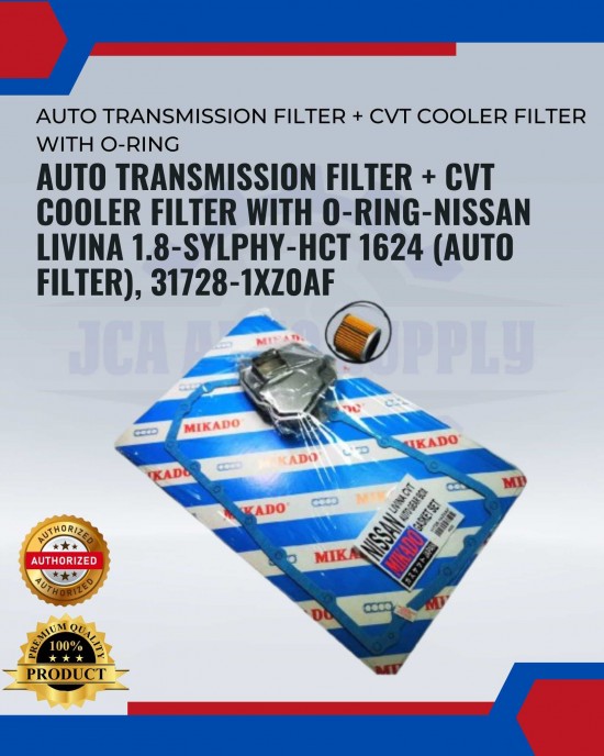 Auto Transmission Filter + CVT Cooler Filter with O-Ring-Nissan Livina 1.8-Sylphy-HCT 1624 (Auto Filter), 31728-1XZ0AF image