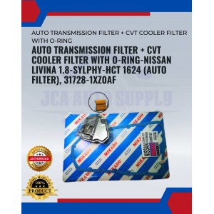Auto Transmission Filter + CVT Cooler Filter with O-Ring-Nissan Livina 1.8-Sylphy-HCT 1624 (Auto Filter), 31728-1XZ0AF