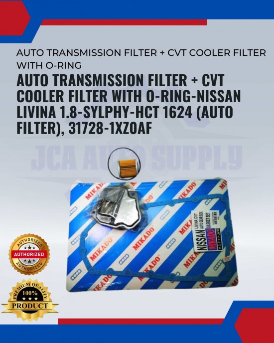 Auto Transmission Filter + CVT Cooler Filter with O-Ring-Nissan Livina 1.8-Sylphy-HCT 1624 (Auto Filter), 31728-1XZ0AF image