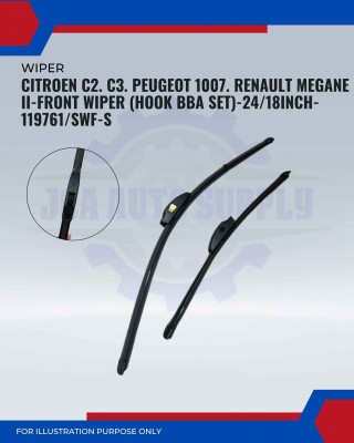 Front Wiper (Hook BBA Set)-Citroen C2. C3. Peugeot 1007. Renault Megane II-24/18 Inch-119761/SWF-S