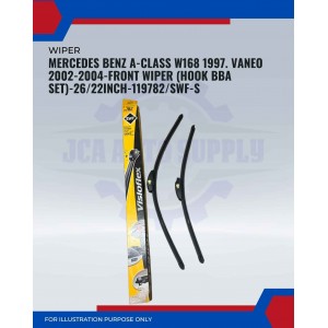 Front Wiper (Hook BBA Set)-Mercedes Benz A-Class W168 1997. Vaneo 2002-2004-26/22 Inch-119782/SWF-S