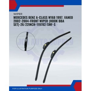 Front Wiper (Hook BBA Set)-Mercedes Benz A-Class W168 1997. Vaneo 2002-2004-26/22 Inch-119782/SWF-S Front Wiper (Hook BBA Set)-Mercedes Benz A-Class W168 1997. Vaneo 2002-2004-26/22 Inch-119782/SWF-S