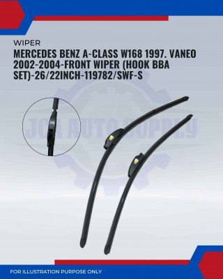 Front Wiper (Hook BBA Set)-Mercedes Benz A-Class W168 1997. Vaneo 2002-2004-26/22 Inch-119782/SWF-S