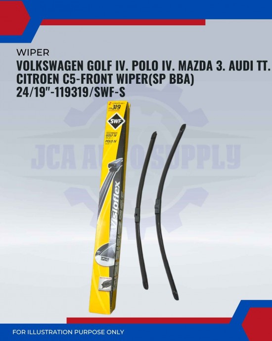 Front Wiper (SP BBA)-Volkswagen Golf IV. Polo IV. Mazda 3. Audi TT. Citroen C5-24/19inch-119319/SWF-S