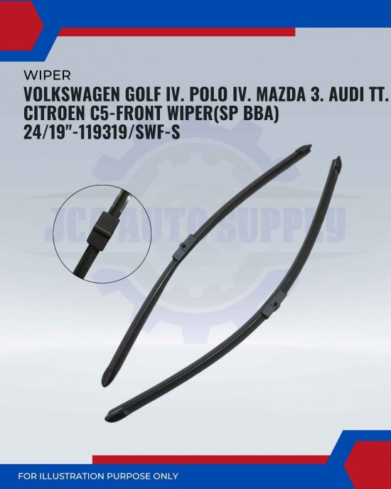 Front Wiper (SP BBA)-Volkswagen Golf IV. Polo IV. Mazda 3. Audi TT. Citroen C5-24/19inch-119319/SWF-S
