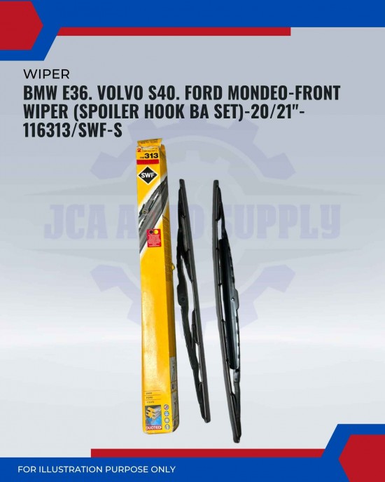 Front Wiper (Spoiler Hook BA Set)-BMW E36. Volvo S40. Ford Mondeo-20/21inch-116313/SWF-S