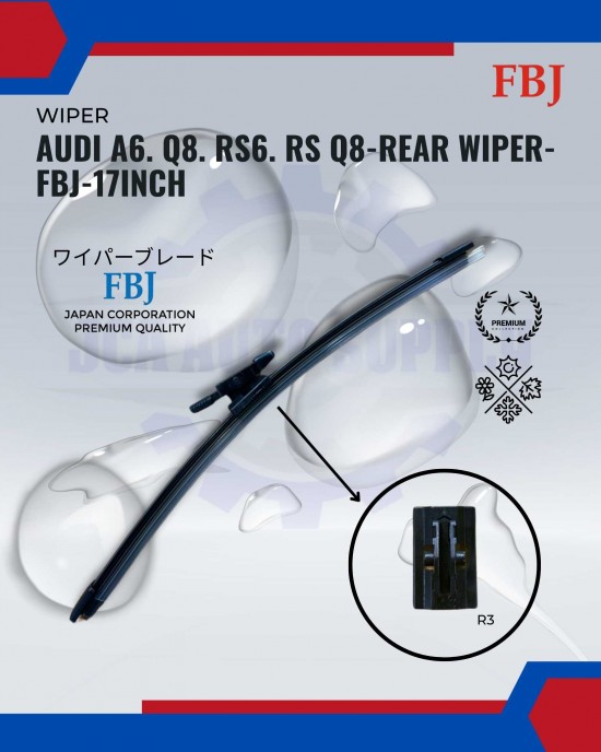 Showing image for Audi A6. Q8. RS6. RS Q8-Rear Wiper-FBJ-17Inch Audi A6. Q8. RS6. RS Q8-Rear Wiper-FBJ-17Inch WIPER-WIPER TANK MOTOR-WIPER NOZZLE image