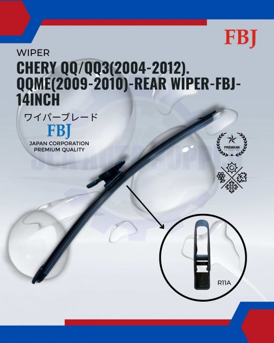 Showing image for Chery QQ/QQ3(2004-2012). QQME(2009-2010)-Rear Wiper-FBJ-14inch Chery QQ/QQ3(2004-2012). QQME(2009-2010)-Rear Wiper-FBJ-14inch WIPER-WIPER TANK MOTOR-WIPER NOZZLE image