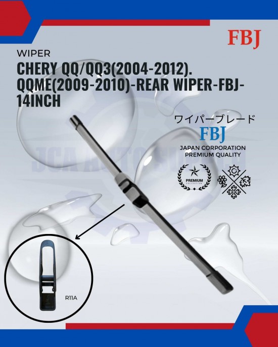 Showing image for Chery QQ/QQ3(2004-2012). QQME(2009-2010)-Rear Wiper-FBJ-14inch Chery QQ/QQ3(2004-2012). QQME(2009-2010)-Rear Wiper-FBJ-14inch WIPER-WIPER TANK MOTOR-WIPER NOZZLE image