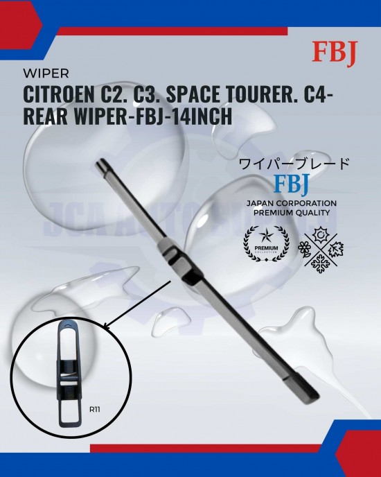 Showing image for Citroen C2. C3. Space Tourer. C4-Rear Wiper-FBJ-14inch Citroen C2. C3. Space Tourer. C4-Rear Wiper-FBJ-14inch WIPER-WIPER TANK MOTOR-WIPER NOZZLE image