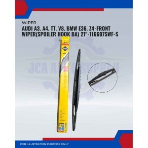 Front Wiper (Spoiler Hook BA)-Audi A3. A4. TT. BMW E36. Z4-21inch-116607S/SWF-S