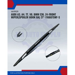 Front Wiper (Spoiler Hook BA)-Audi A3. A4. TT. BMW E36. Z4-21inch-116607S/SWF-S Front Wiper (Spoiler Hook BA)-Audi A3. A4. TT. BMW E36. Z4-21inch-116607S/SWF-S