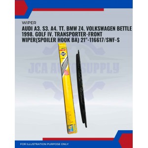 Front Wiper (Spoiler Hook BA)-Audi A3. S3. A4. TT. BMW Z4. Volkswagen Beetle. Golf IV. Transporter-21inch-116617/SWF-S