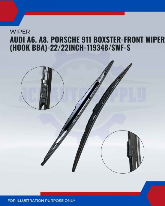 Front Wiper (Hook BA)-Audi A6. A8. Porsche 911 Boxster-22/22 Inch-119348SWF-S