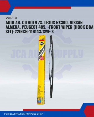 Front Wiper (Hook BA)-Audi A6. Citroen ZX. Lexus RX300. Nissan Almera. Peugeot 405-22 Inch-116143SWF-S
