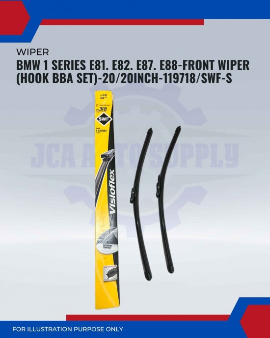 Front Wiper (Hook BBA Set)-BMW 1 Series E81. E82. E87. E88-20/20 Inch-119718/SWF-S Front Wiper (Hook BBA Set)-BMW 1 Series E81. E82. E87. E88-20/20 Inch-119718/SWF-S