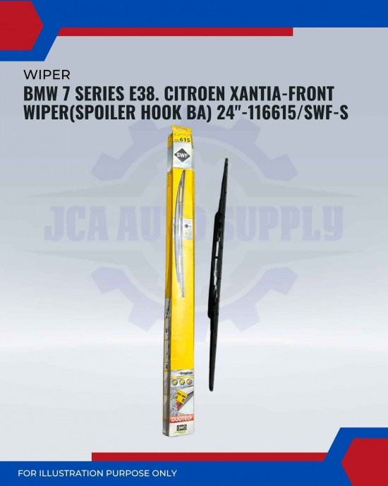 Front Wiper (Spoiler Hook BA)-BMW 3 Series E38. Citroen Xantia-24inch-116615/SWF-S