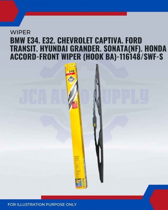 Front Wiper (Hook BA)-BMW E34. E32. Chevrolet Captiva. Ford Transit. Hyundai Grander. Sonata(NF). Honda Accord-24 Inch-116148SWF-S Front Wiper (Hook BA)-BMW E34. E32. Chevrolet Captiva. Ford Transit. Hyundai Grander. Sonata(NF). Honda Accord-24 Inch-116148SWF-S