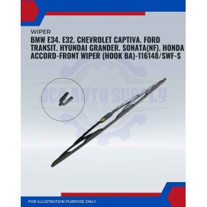 Front Wiper (Hook BA)-BMW E34. E32. Chevrolet Captiva. Ford Transit. Hyundai Grander. Sonata(NF). Honda Accord-24 Inch-116148SWF-S