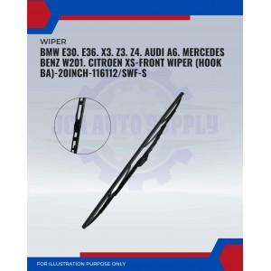 Front Wiper (Hook BA)-BMW E30. E36. X3. Z3. Z4. Audi A6. Mercedes Benz W201. Citroen XS-20 Inch-116112SWF-S