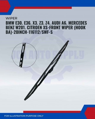 Front Wiper (Hook BA)-BMW E30. E36. X3. Z3. Z4. Audi A6. Mercedes Benz W201. Citroen XS-20 Inch-116112SWF-S Front Wiper (Hook BA)-BMW E30. E36. X3. Z3. Z4. Audi A6. Mercedes Benz W201. Citroen XS-20 Inch-116112SWF-S