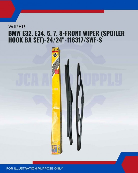 Front Wiper (Spoiler Hook BA Set)-BMW E32. E34. 5. 7. 8-24/24inch-116317/SWF-S