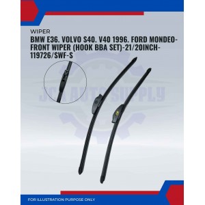 Front Wiper (Hook BBA Set)-BMW E36. Volvo S40. V40 1996. Ford Mondeo-21/20 Inch-119726/SWF-S Front Wiper (Hook BBA Set)-BMW E36. Volvo S40. V40 1996. Ford Mondeo-21/20 Inch-119726/SWF-S