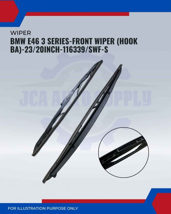 Front Wiper (Hook BA)-BMW E46 3 Series-23/20 Inch-116339SWF-S