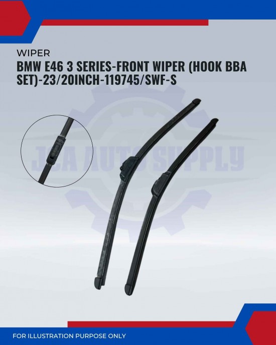 Front Wiper (Hook BBA Set)-BMW E46 3 Series-23/20 Inch-119745/SWF-S Front Wiper (Hook BBA Set)-BMW E46 3 Series-23/20 Inch-119745/SWF-S
