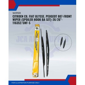 Front Wiper (Spoiler Hook BA Set)-Citroen C8. Fiat Ulysse. Peugeot 807-26/26inch-116352/SWF-S
